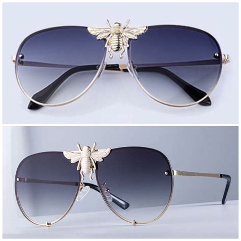 gucci sunglasses with bee on front|Gucci unisex aviator sunglasses.